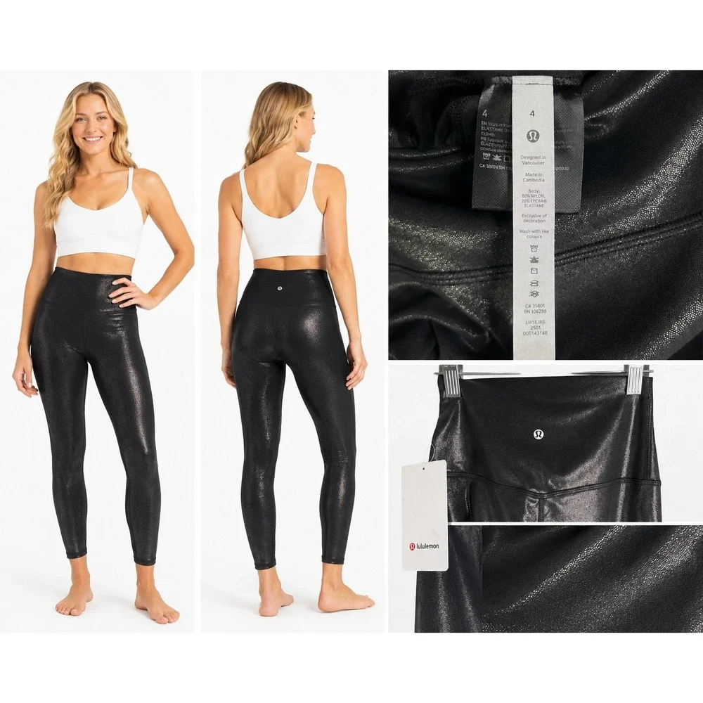 Lululemon Align Pant Women 4 Black Shine High Rise‎ 25